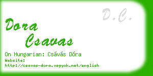 dora csavas business card